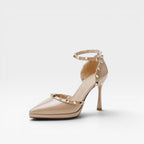 Women's Studded Strap Pointed-Toe Stiletto Pumps