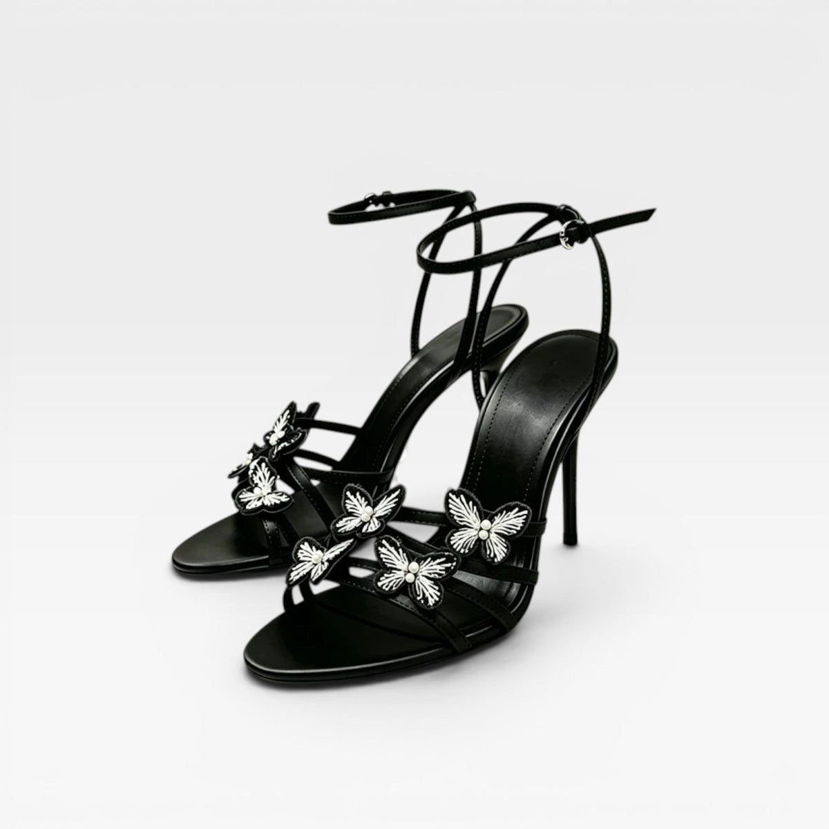Women's Crystal Butterfly Strappy Heels