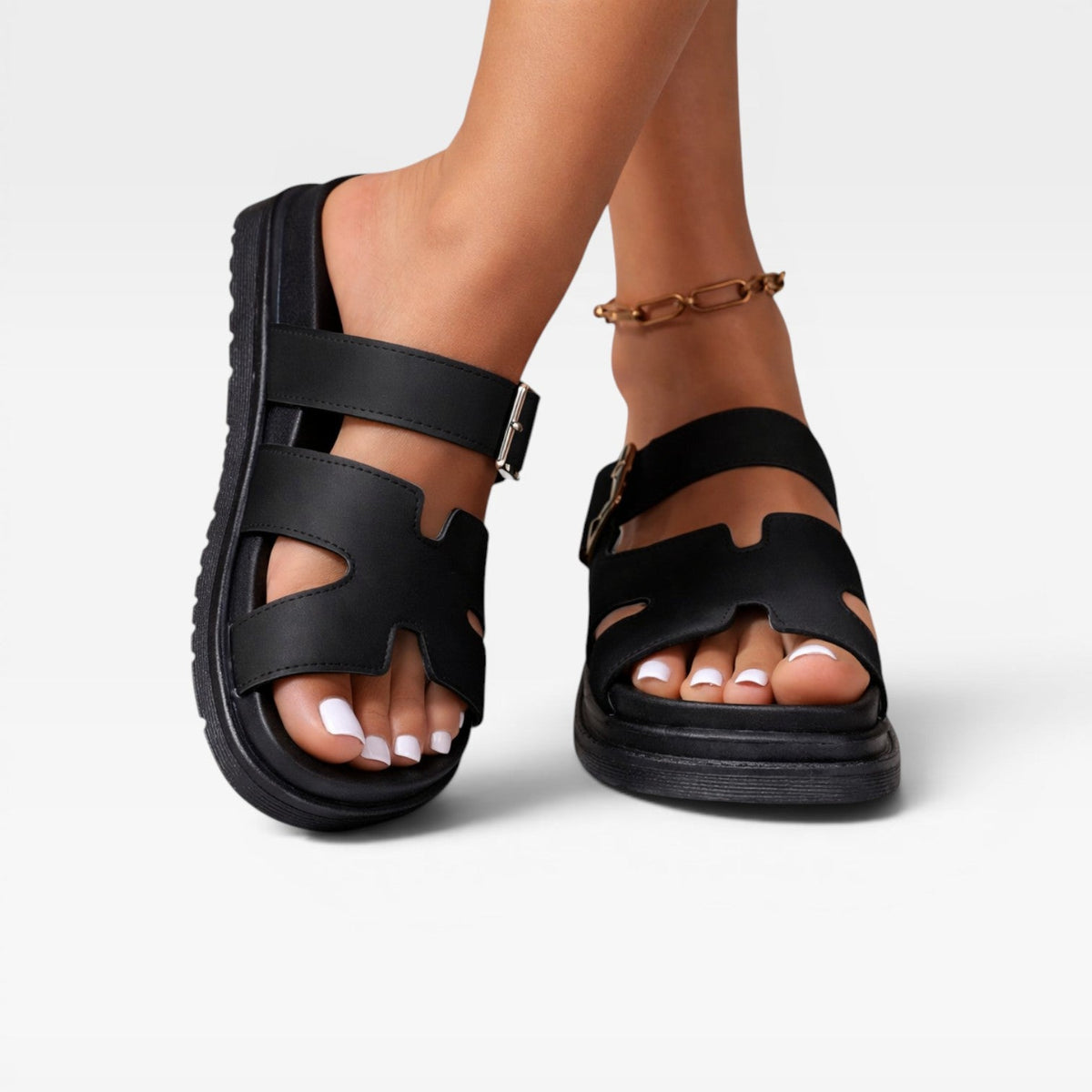 Women's Chunky Platform Cross-Strap Sandals