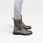 Women's Leather Lace-Up Mid-Calf Boots