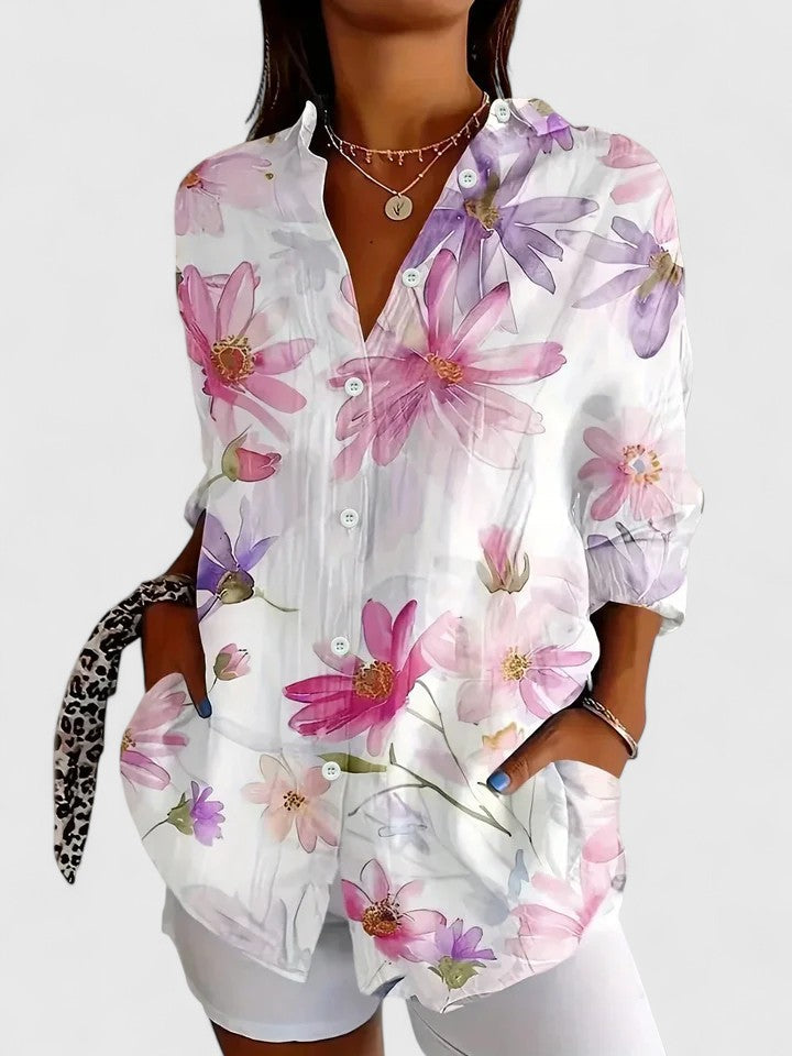 Women's Printed Blouse with Relaxed Fit