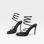 Women's Crystal Stiletto Ankle-Wrap Sandals