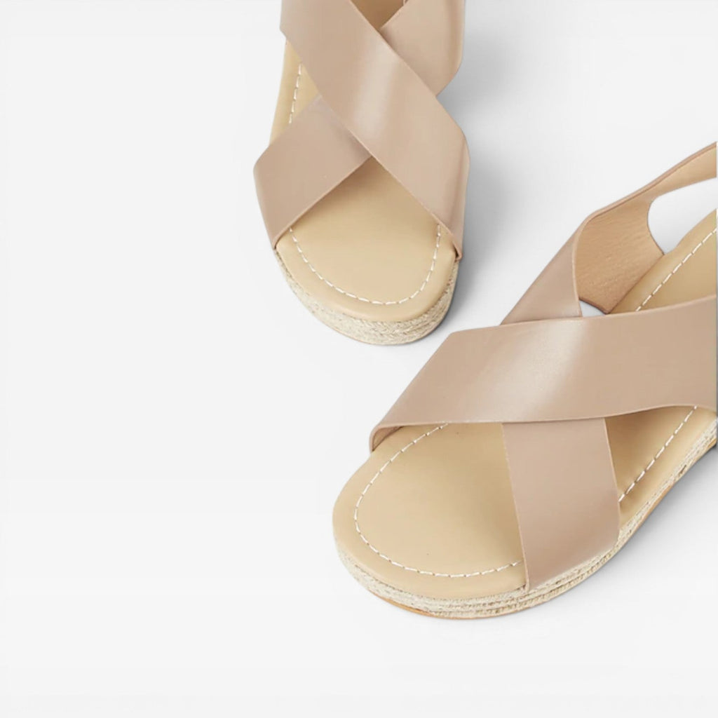 Women's Cross-Strap Espadrille Wedge Sandals