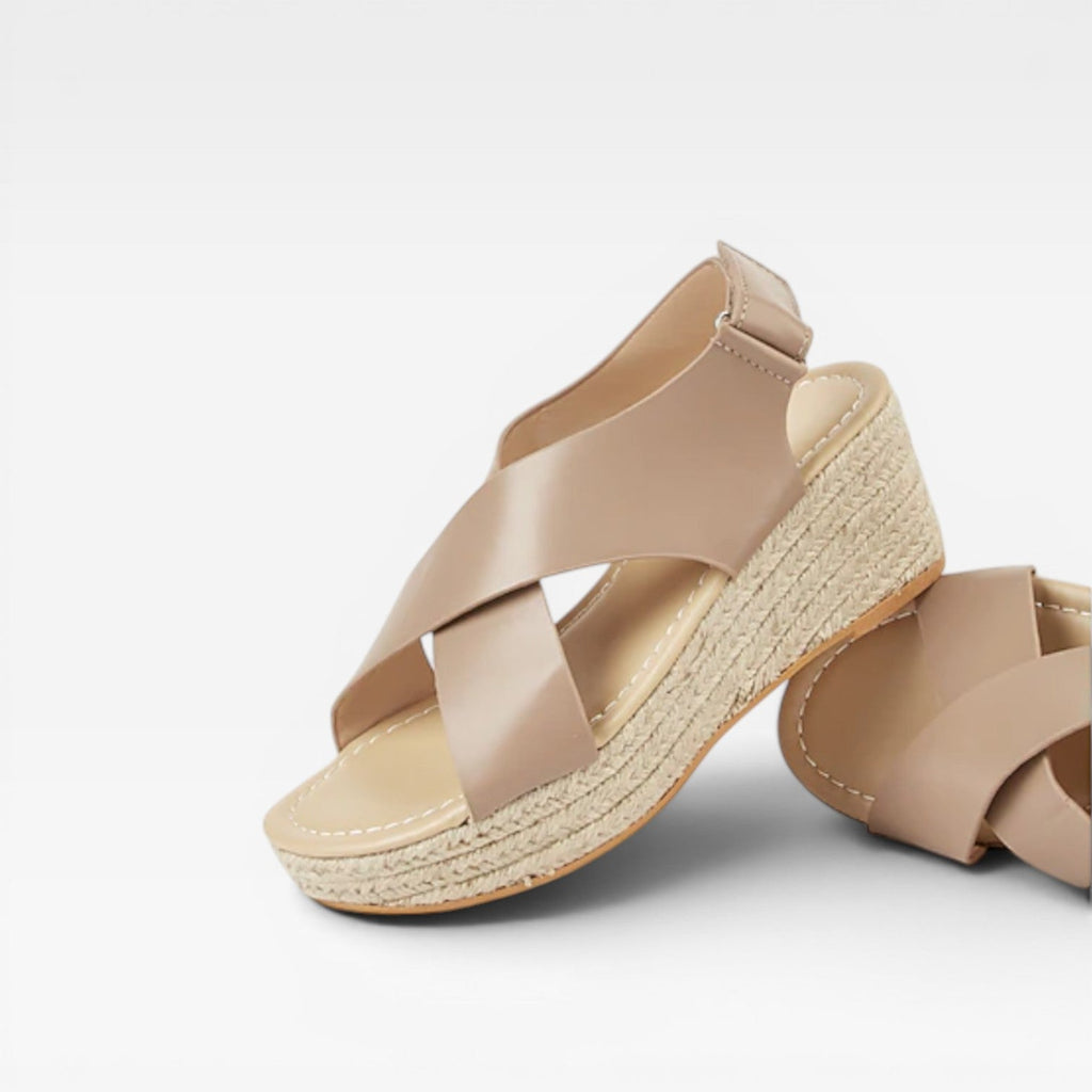 Women's Cross-Strap Espadrille Wedge Sandals