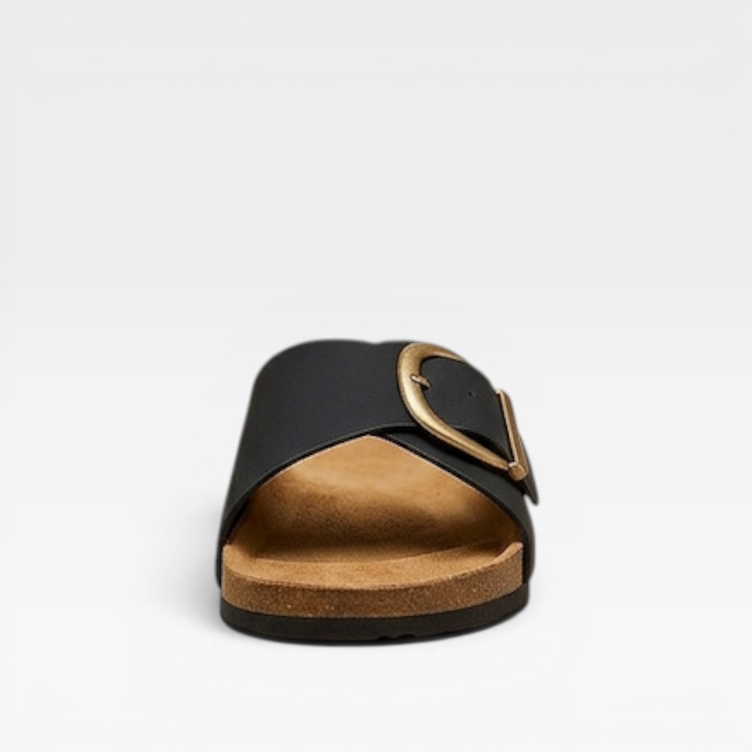 Women's Cushioned Slide Sandals with Buckle Detail