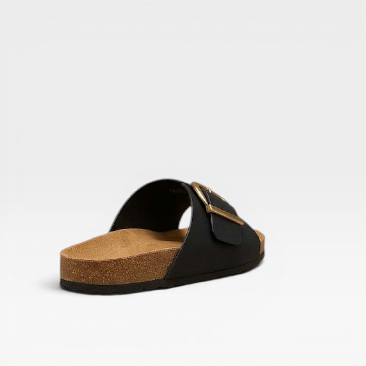 Women's Cushioned Slide Sandals with Buckle Detail