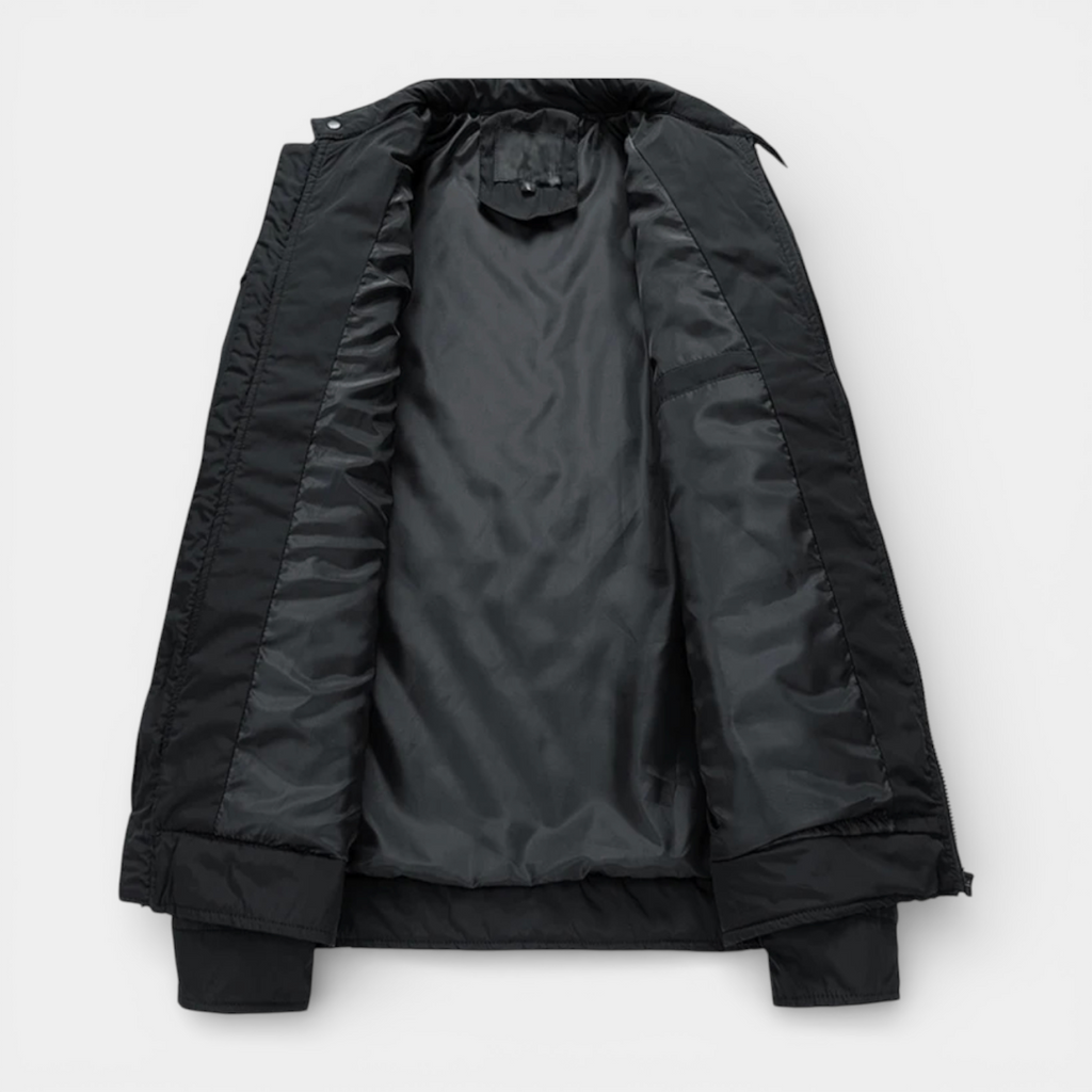 Quilted Zip Jacket Stand Collar Regular Fit for Men