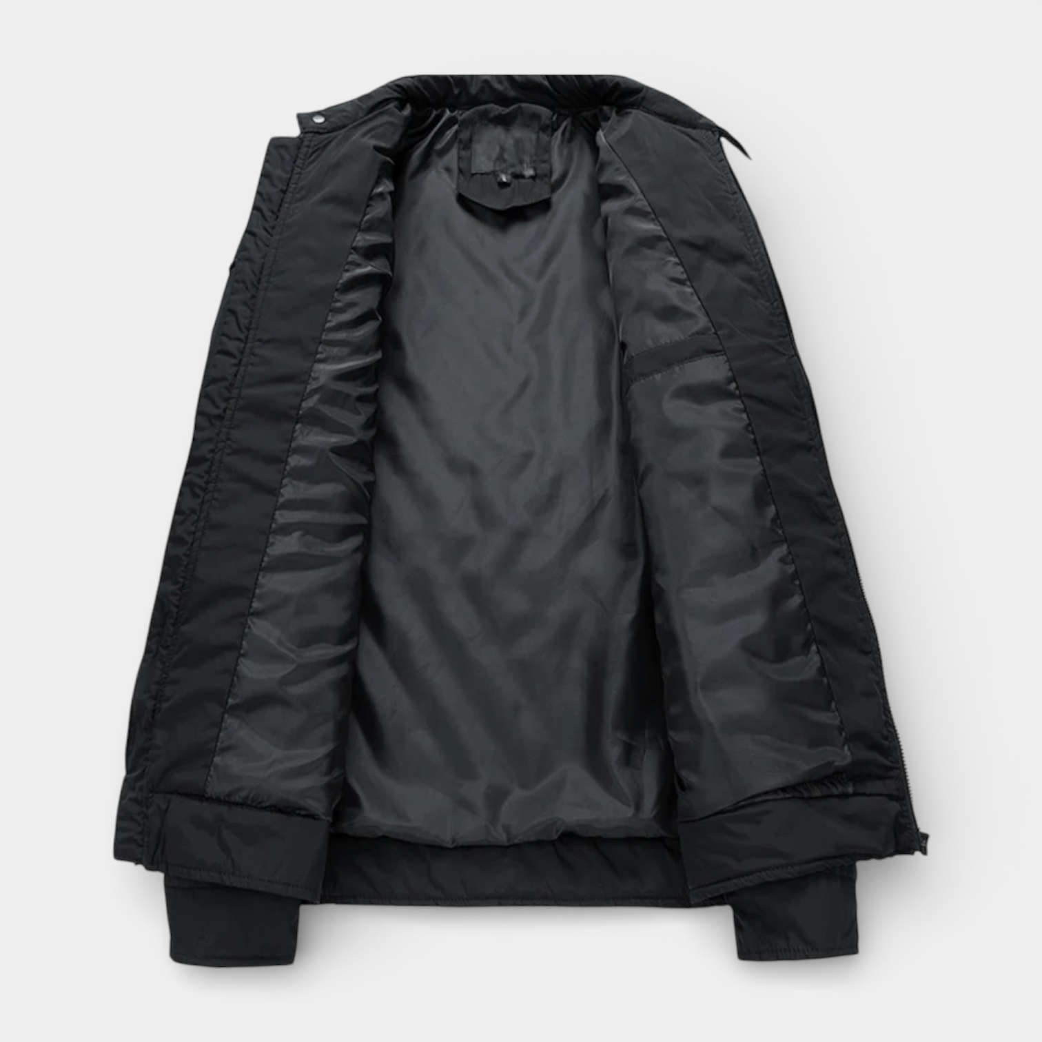 Quilted Zip Jacket Stand Collar Regular Fit for Men
