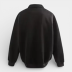 Long Sleeve Polo Pullover Ribbed Cuffs Relaxed Fit for Men