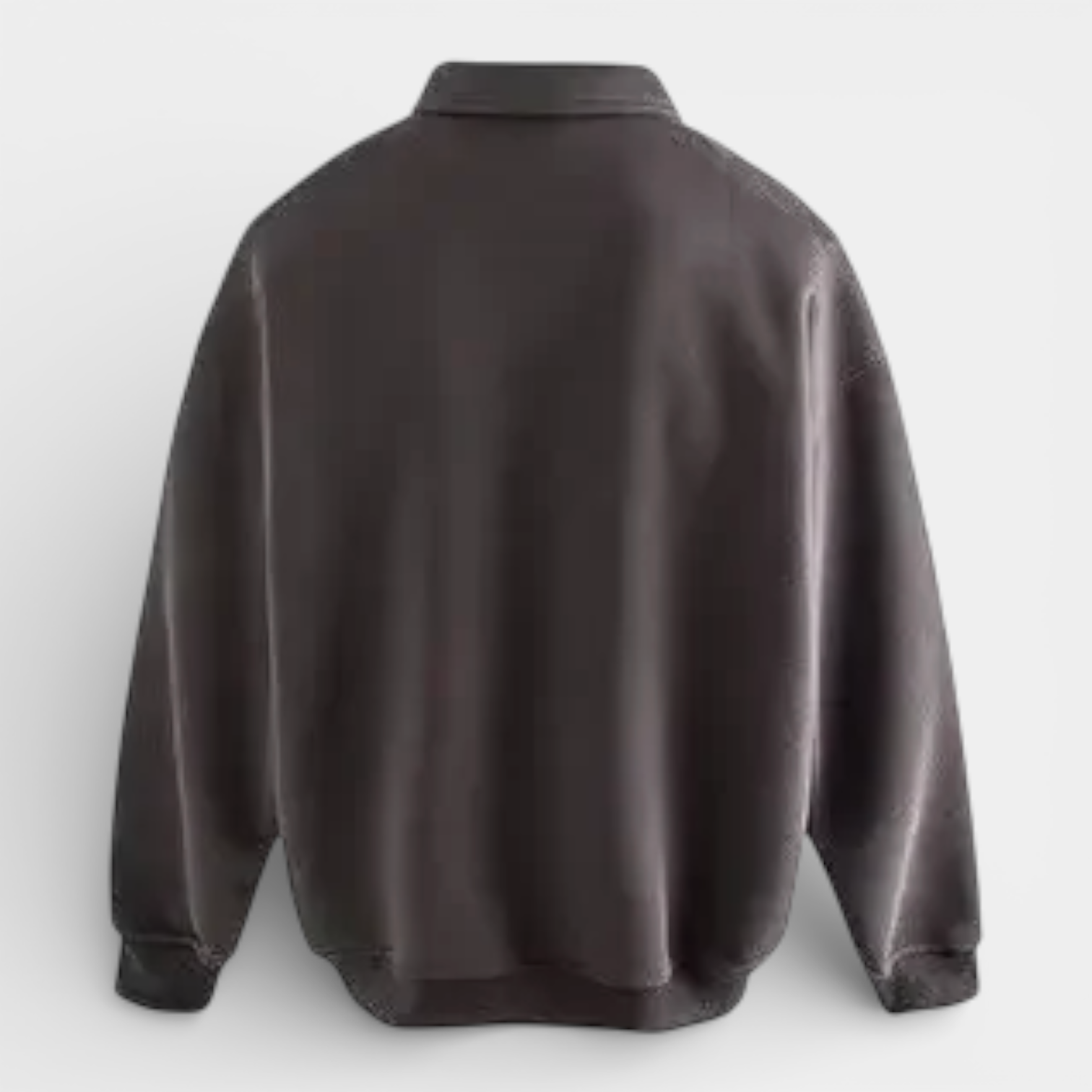 Long Sleeve Polo Pullover Ribbed Cuffs Relaxed Fit for Men