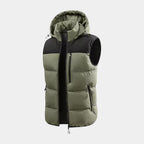 Hooded Puffer Vest Quilted Zip-Up Regular Fit for Men