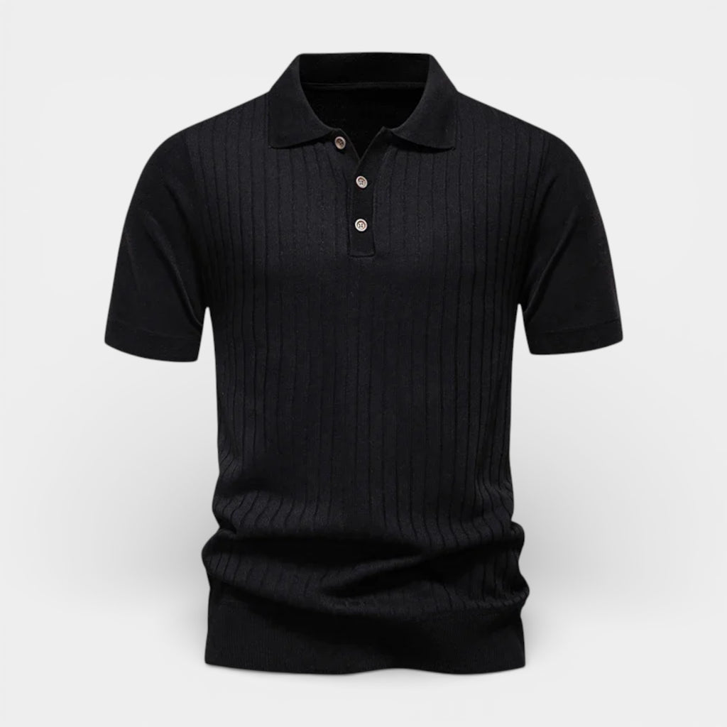 Short Sleeve Knit Polo Shirt Collared for Men