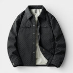 Checkered Texture Shirt Jacket Snap-Button Regular Fit for Men