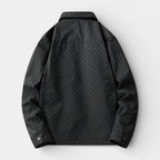 Checkered Texture Shirt Jacket Snap-Button Regular Fit for Men