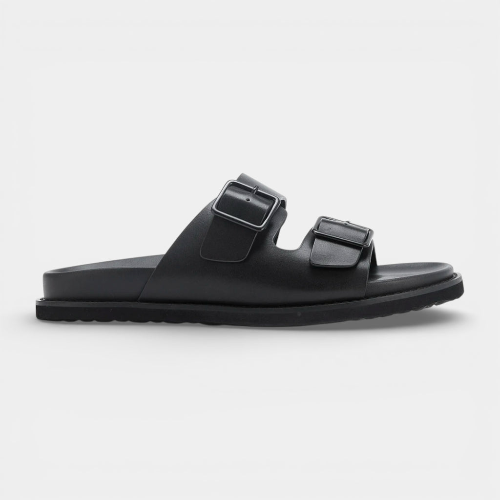 Double Buckle Slide Sandals Adjustable Strap for Men