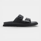 Double Buckle Slide Sandals Adjustable Strap for Men