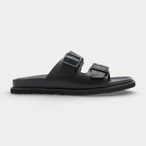Double Buckle Slide Sandals Adjustable Strap for Men