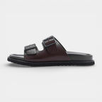 Double Buckle Slide Sandals Adjustable Strap for Men