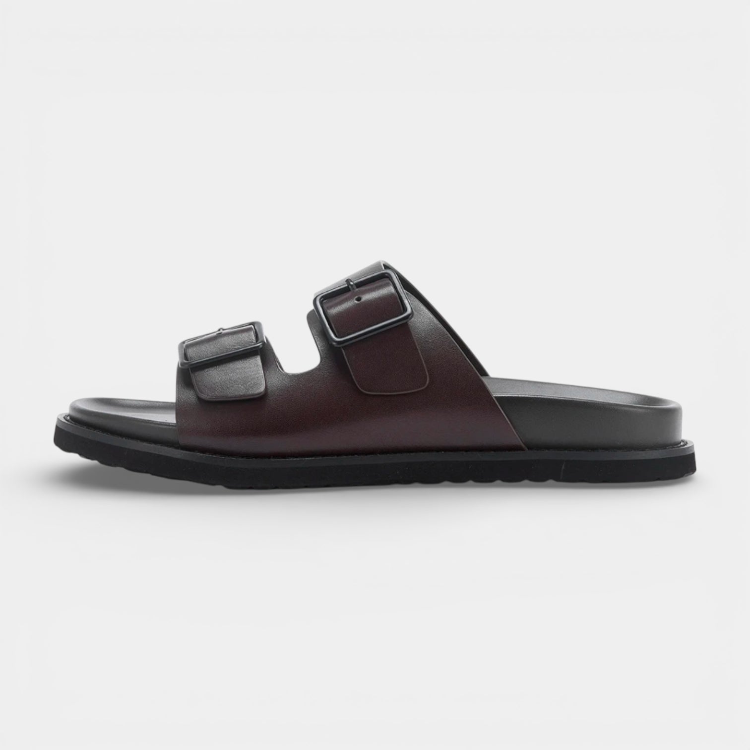 Double Buckle Slide Sandals Adjustable Strap for Men