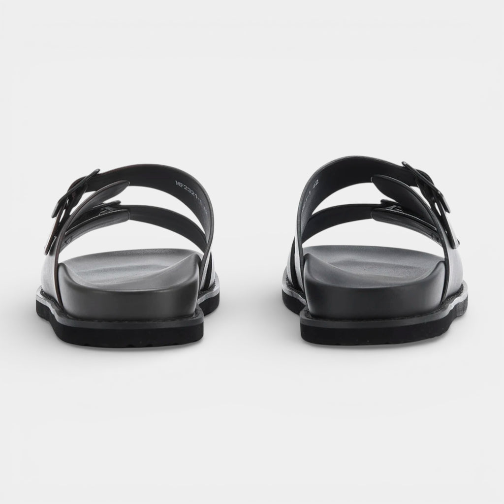 Double Buckle Slide Sandals Adjustable Strap for Men