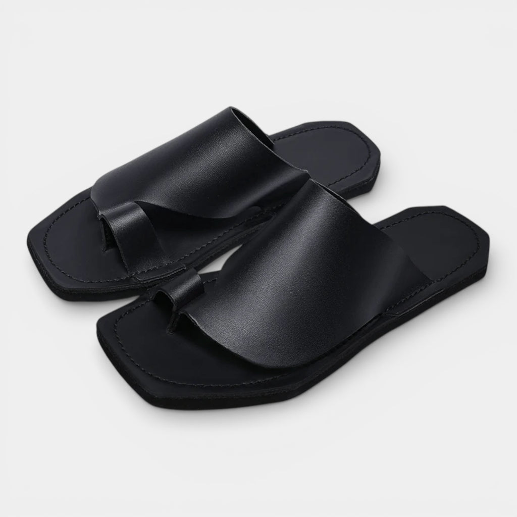 Open Toe Slip-On Sandals Wide Strap for Men