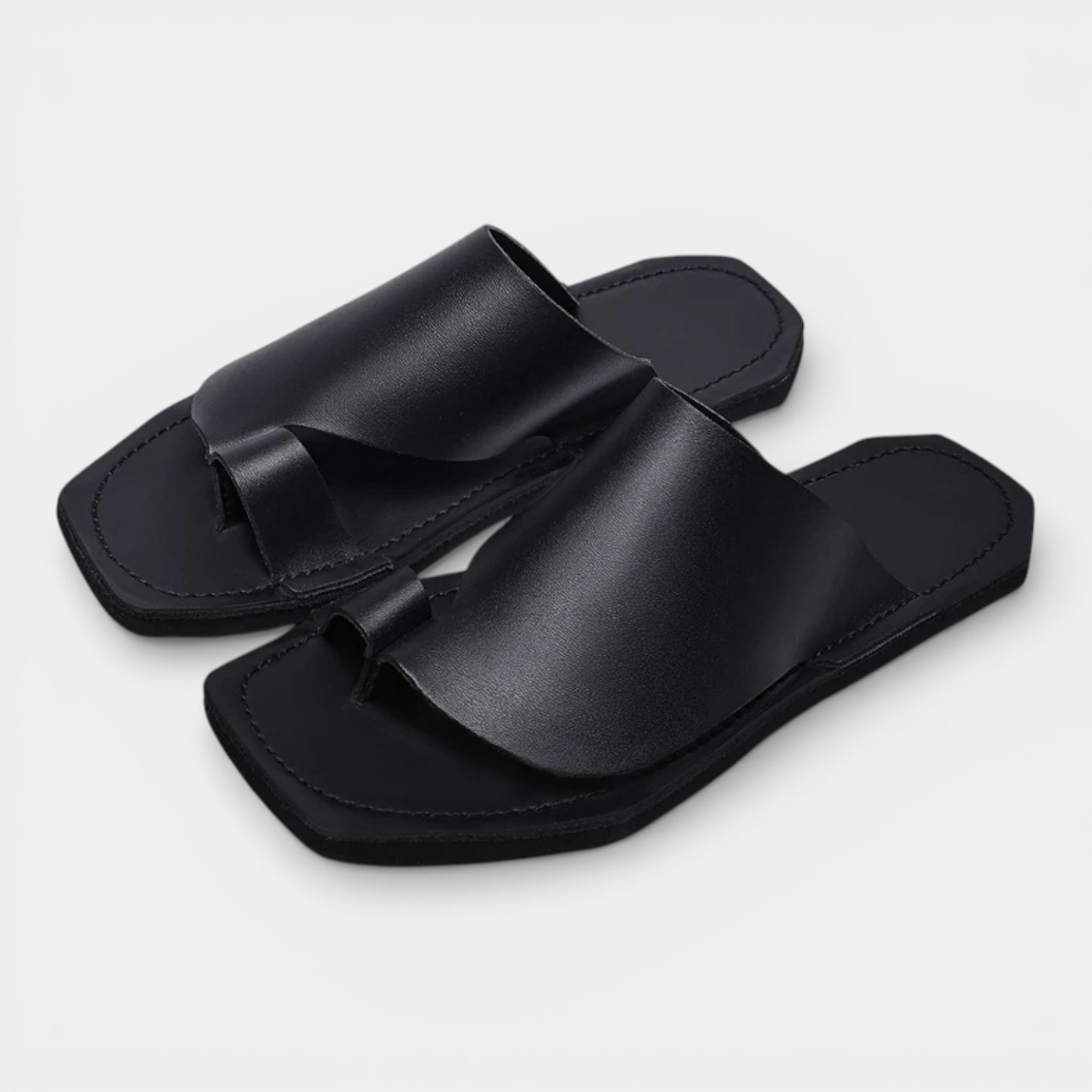 Open Toe Slip-On Sandals Wide Strap for Men