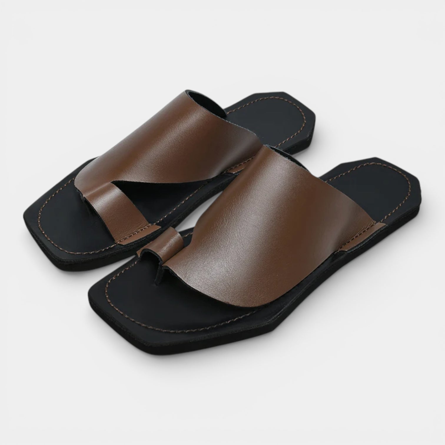 Open Toe Slip-On Sandals Wide Strap for Men