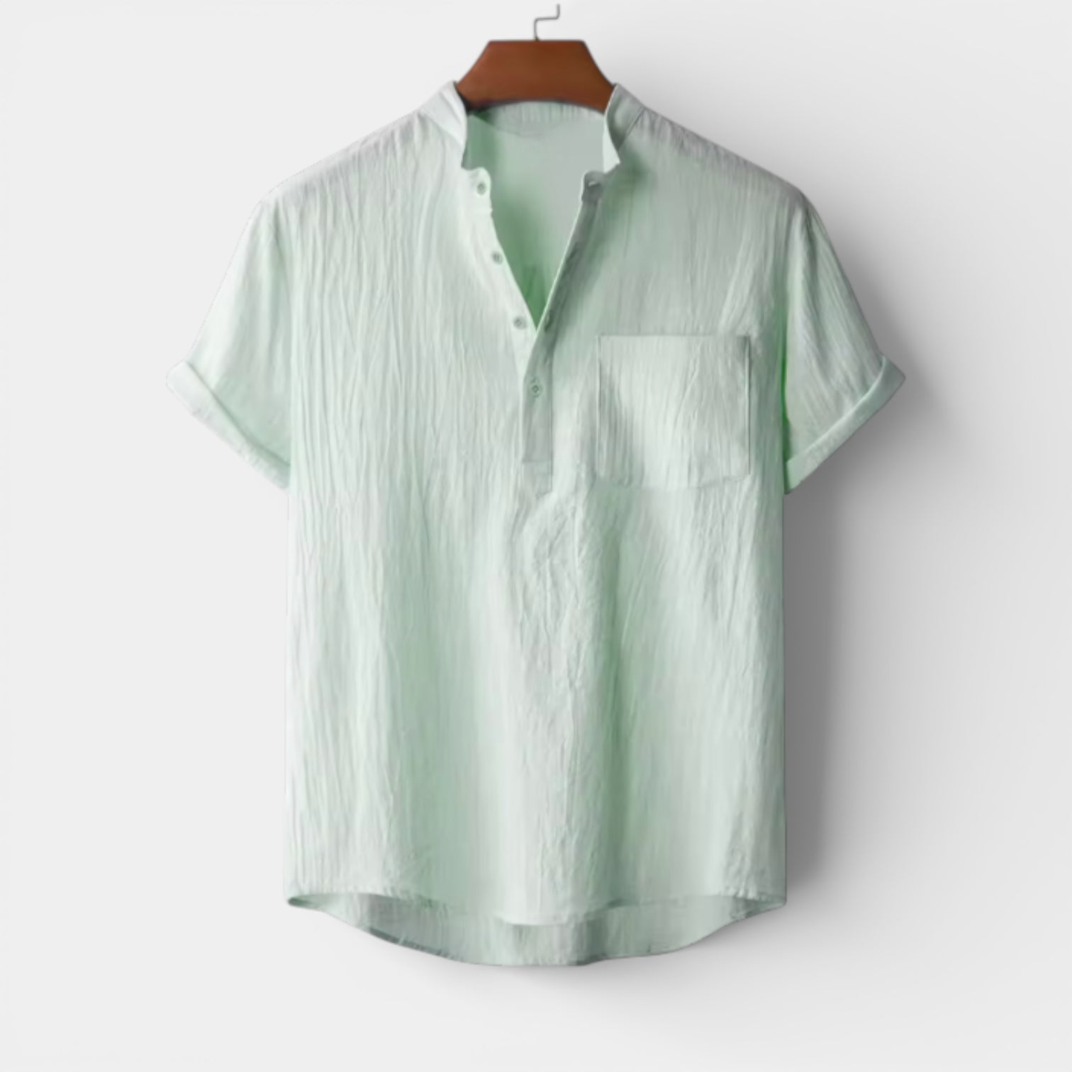 Henley Shirt Short Sleeve Regular Fit for Men