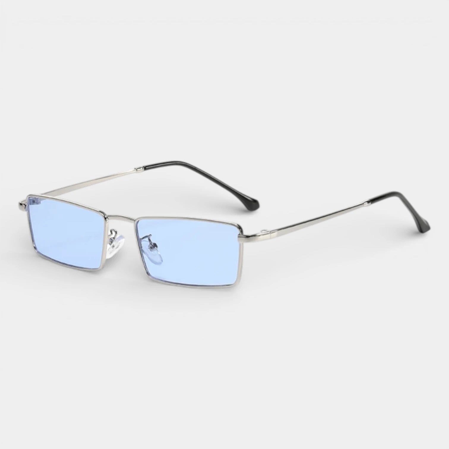 Rectangular Slim Metal Frame Sunglasses Tinted for Men