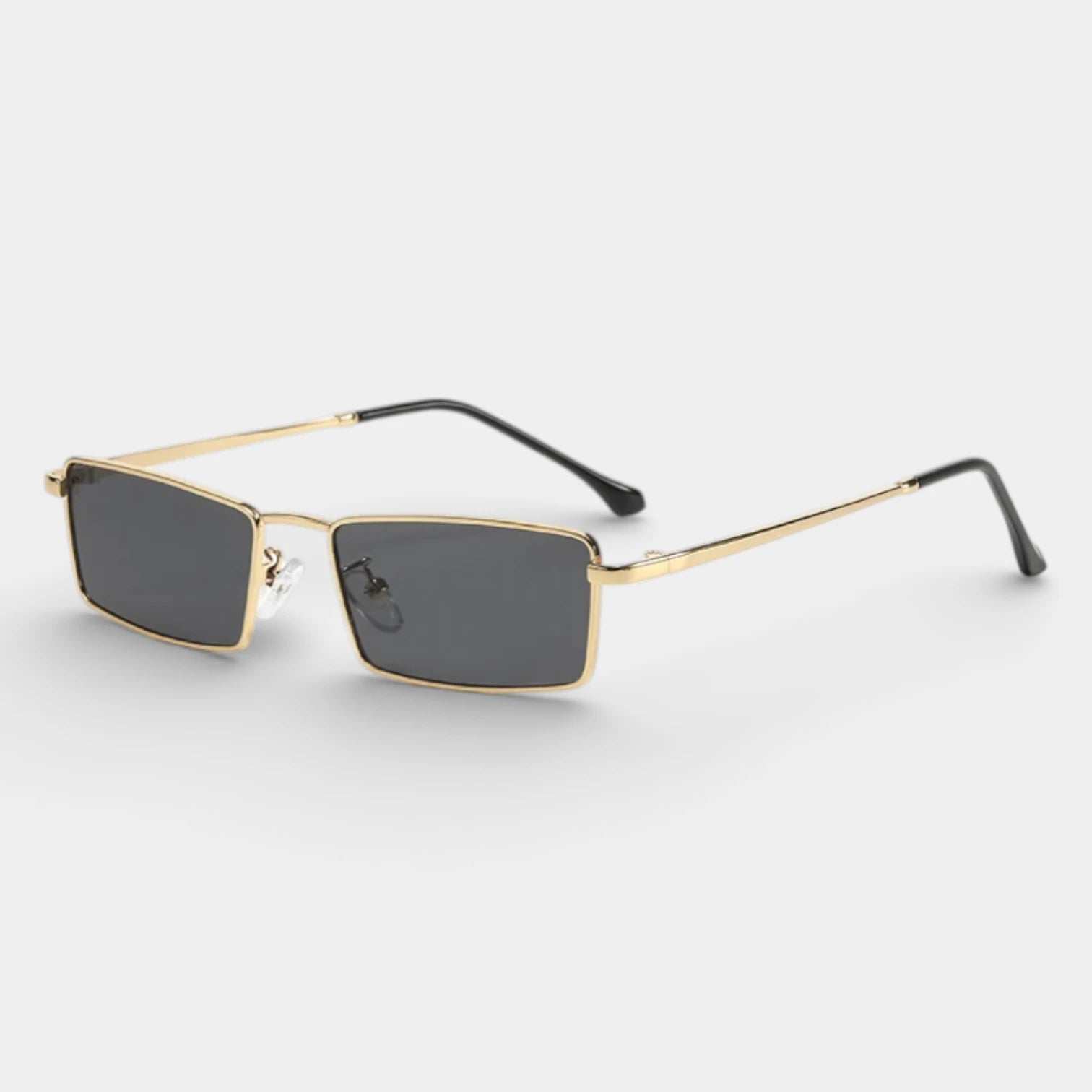 Rectangular Slim Metal Frame Sunglasses Tinted for Men