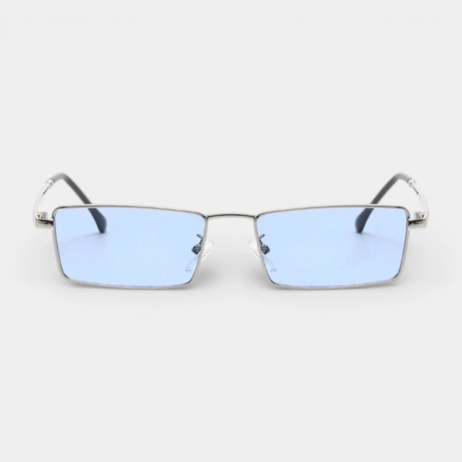Rectangular Slim Metal Frame Sunglasses Tinted for Men
