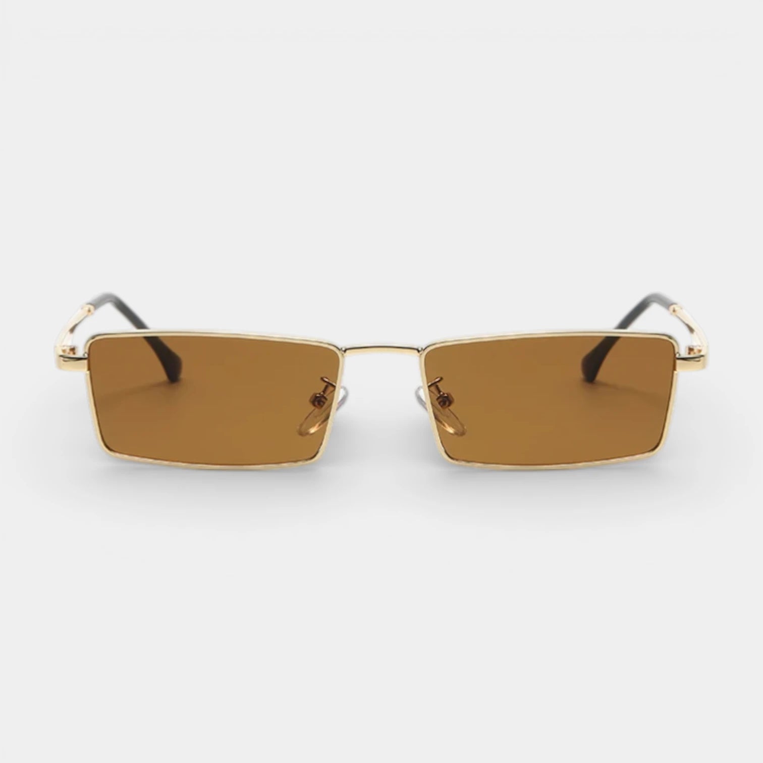 Rectangular Slim Metal Frame Sunglasses Tinted for Men