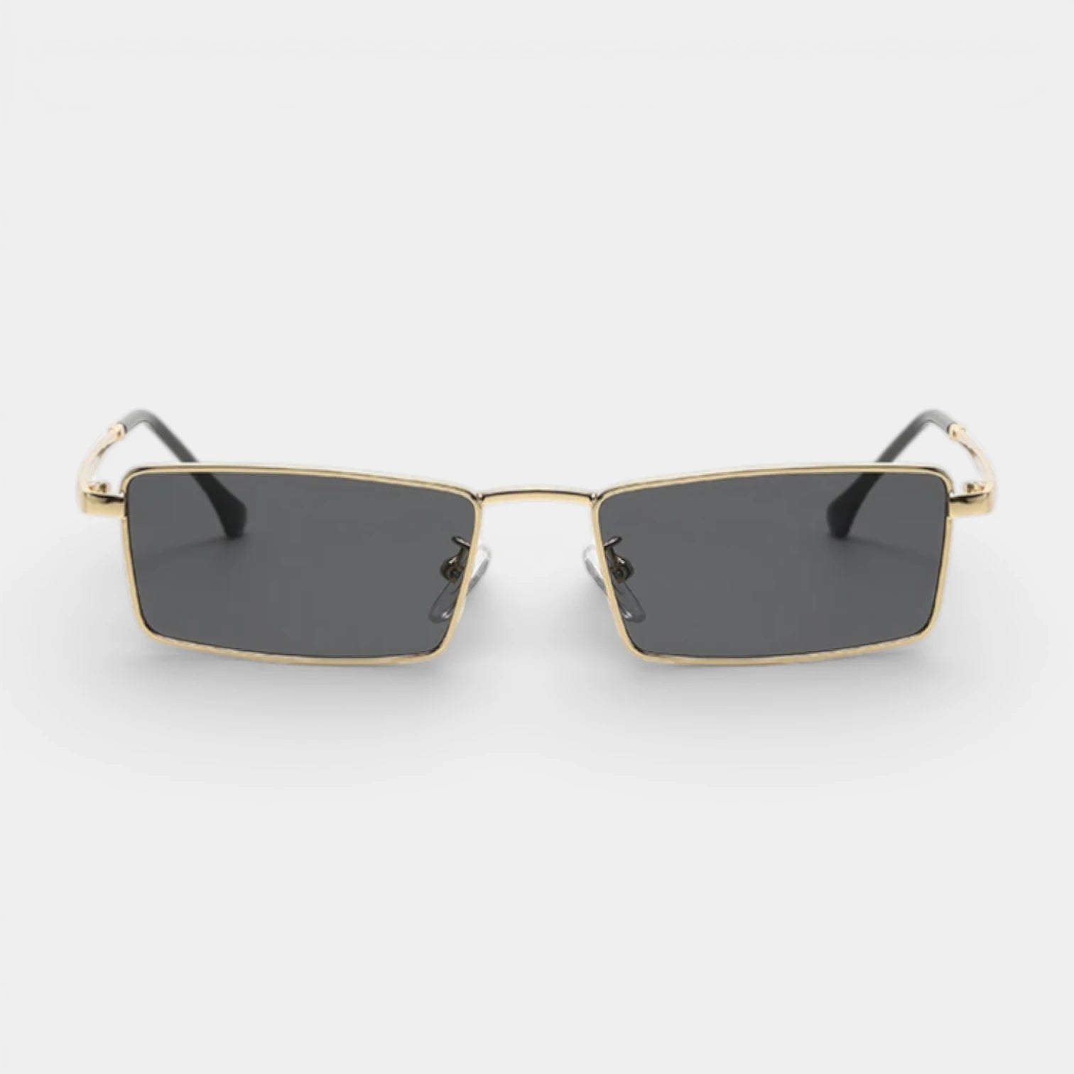 Rectangular Slim Metal Frame Sunglasses Tinted for Men