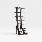 Women's Knee-High Buckle Strap Stiletto Heels