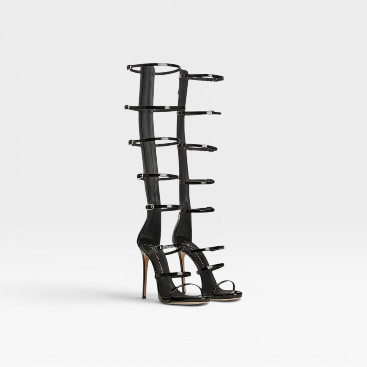 Women's Knee-High Buckle Strap Stiletto Heels