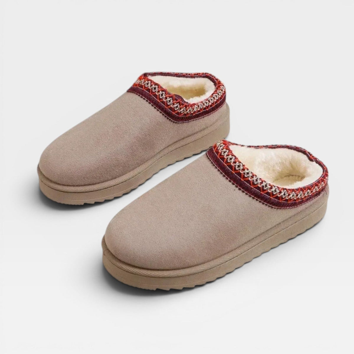 Women's Platform Mule Clogs with Embroidered Trim