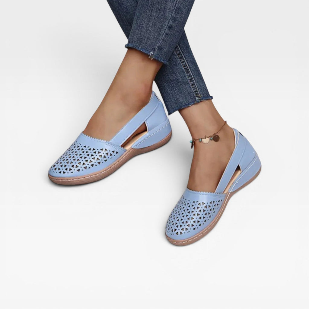 Women's Cutout Closed-Toe Wedge Sandals