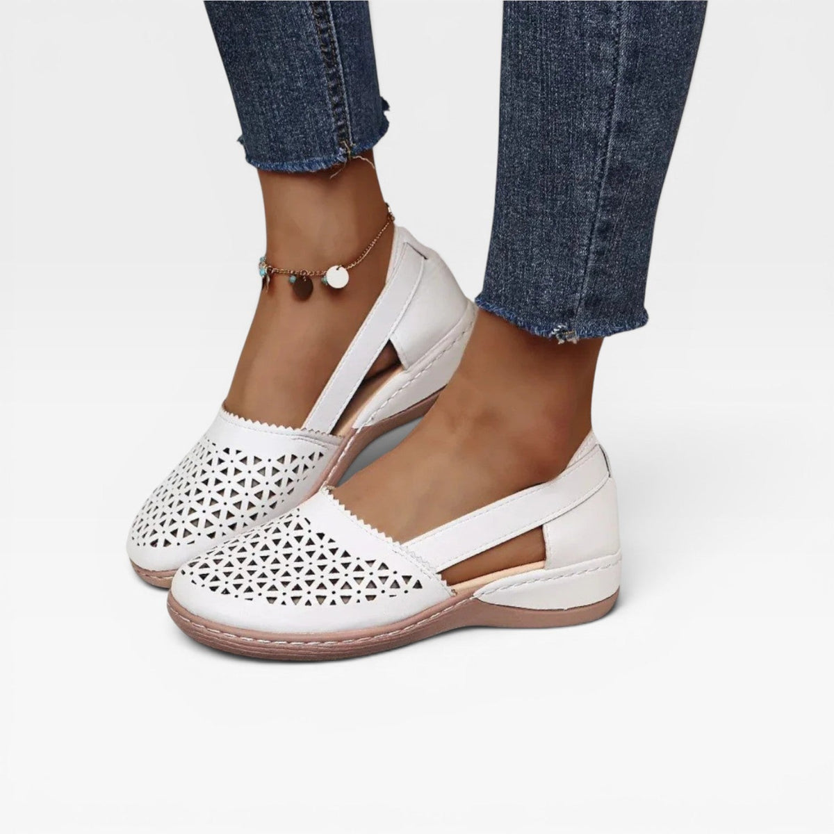 Women's Cutout Closed-Toe Wedge Sandals