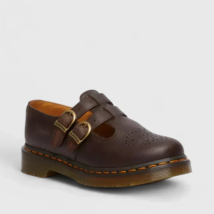 Women's Cowhide Leather Mary Jane Flats
