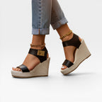 Women's Paneled Wedge Platform Sandals