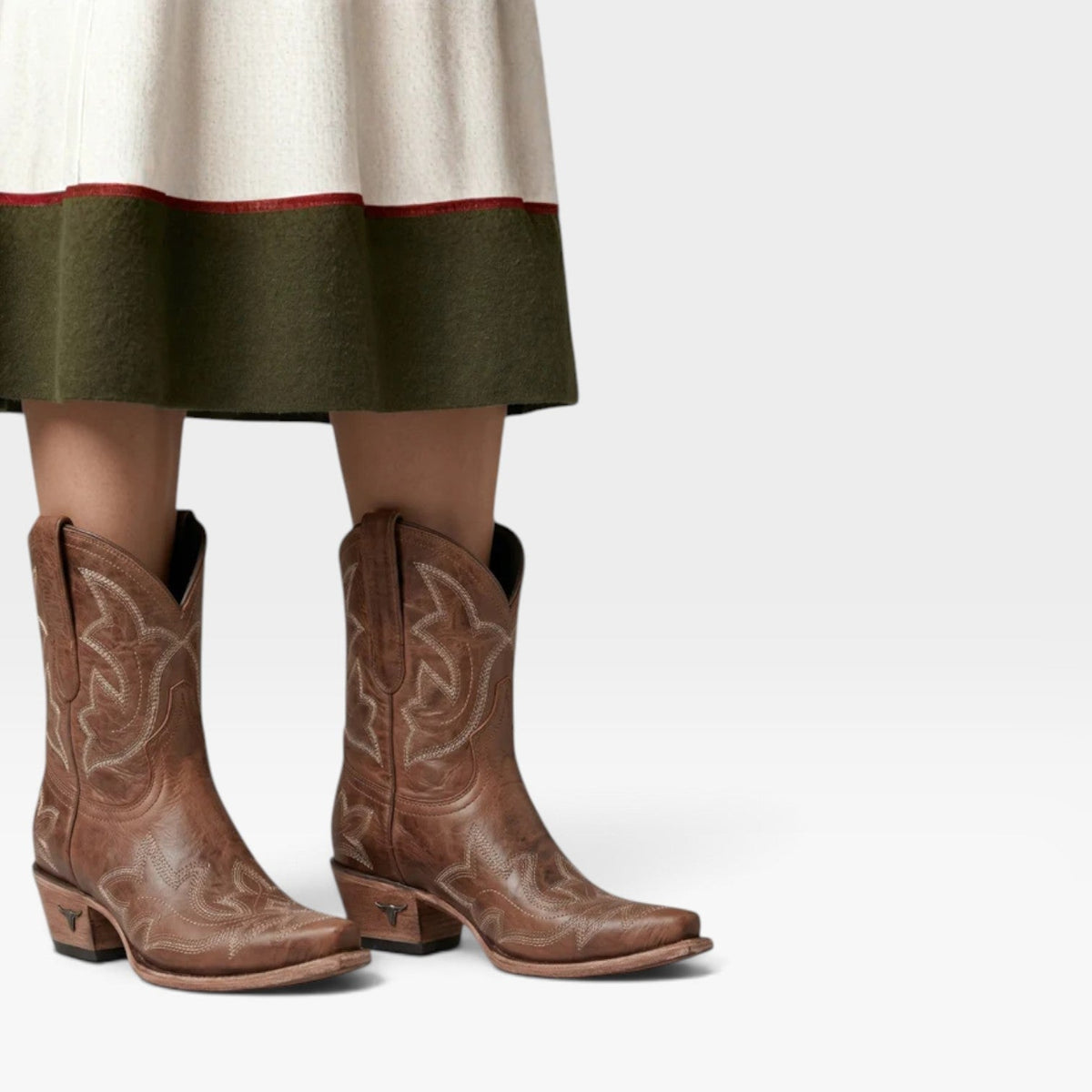 Women's Embroidered Cowboy Booties with Snip Toe