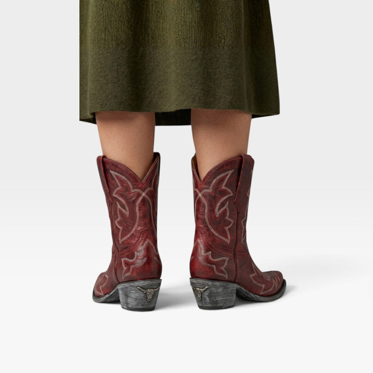 Women's Embroidered Cowboy Booties with Snip Toe