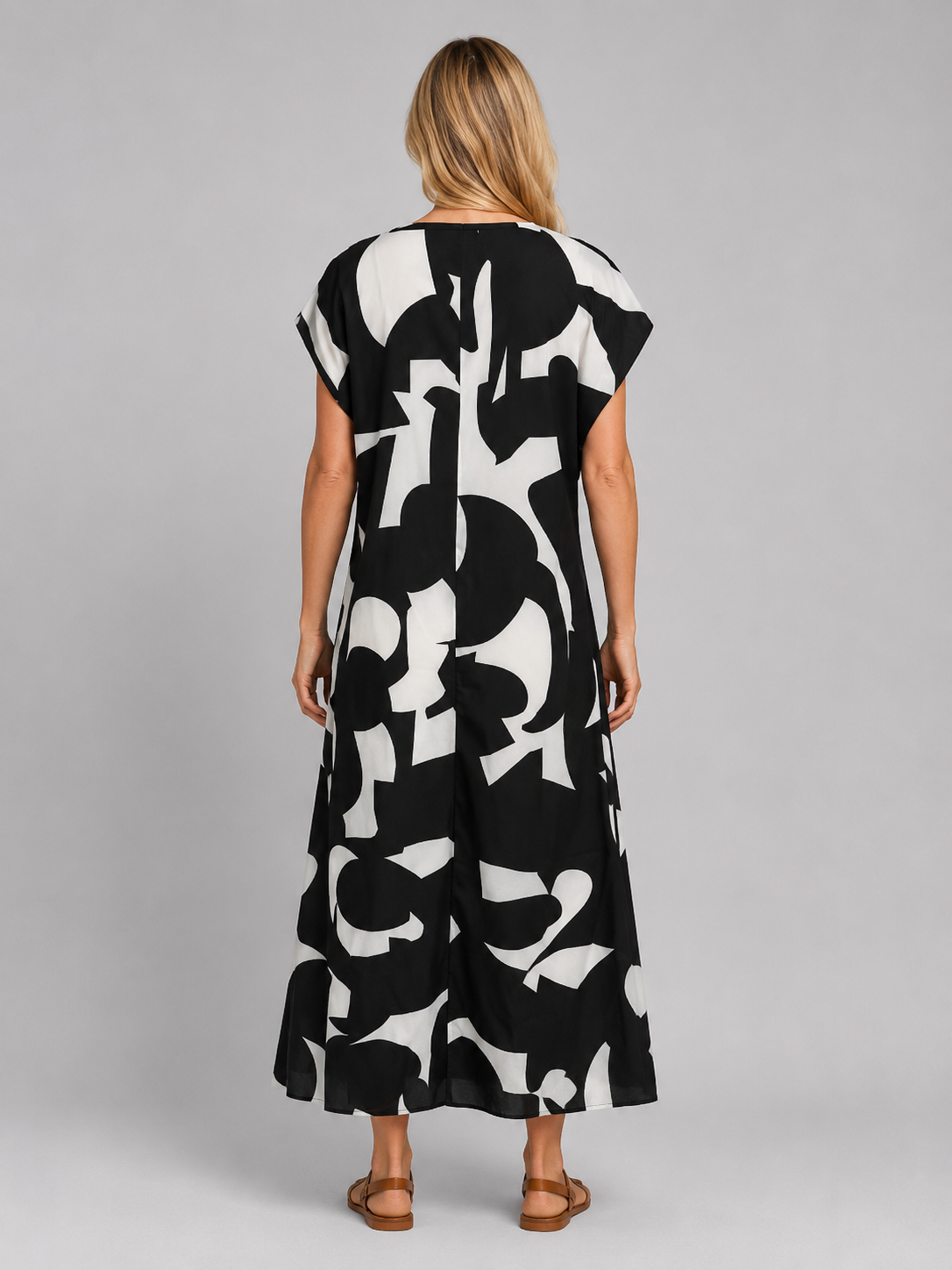 Women's Abstract Print Maxi Dress for Summer