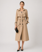 Women's Belted Trench Coat with Tailored Fit