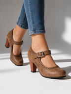 Women's Block Heel Mary Jane Shoes