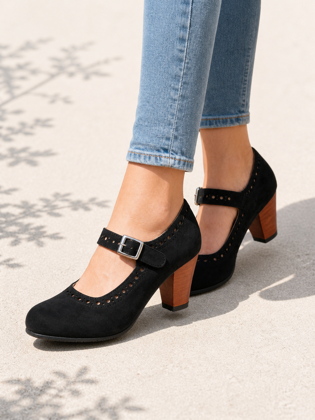 Women's Block Heel Mary Jane Shoes