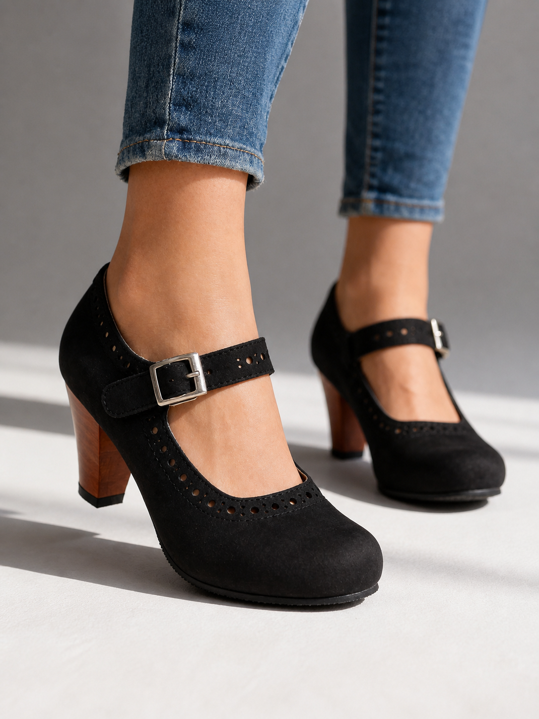 Women's Block Heel Mary Jane Shoes