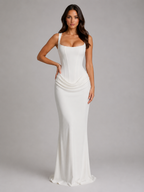 Women's Bodycon Corset Maxi Dress with Draped Waist