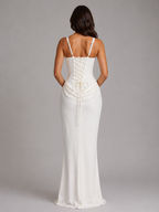 Women's Bodycon Corset Maxi Dress with Draped Waist