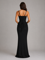 Women's Bodycon Corset Maxi Dress with Draped Waist